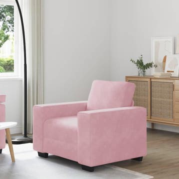 vidaXL Sofastoel Roze 100x77x82 cm Fluweel, Verzenden, Nieuw
