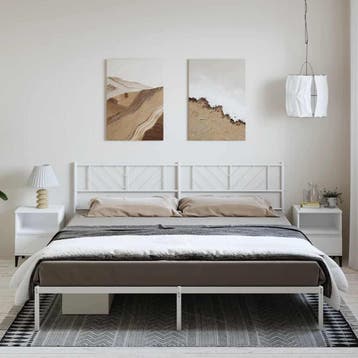 vidaXL Bedframe met hoofdbord metaal wit 183x213 cm, Verzenden