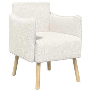 vidaXL Accentstoel Crèmekleurig Bouclé, Verzenden, Nieuw