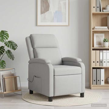 vidaXL Massage Relaxstoel Wolkgrijs Stof, Verzenden, Nieuw