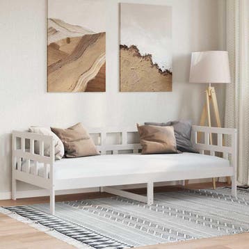 vidaXL Slaapbank massief grenenhout wit 80x200 cm, Verzenden
