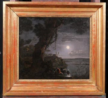 Jean-François Hue (1751-1923) - Moonlight landscape, Antiek en Kunst, Kunst | Schilderijen | Klassiek