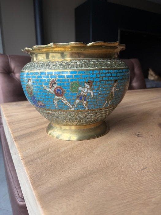 Vaas - Brons - Classicism Flowerpot Ital, Antiek en Kunst, Curiosa en Brocante