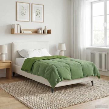 vidaXL Volledig Jaar Dekbed 155 x 220 cm 4 seizoenen Groen, Verzenden