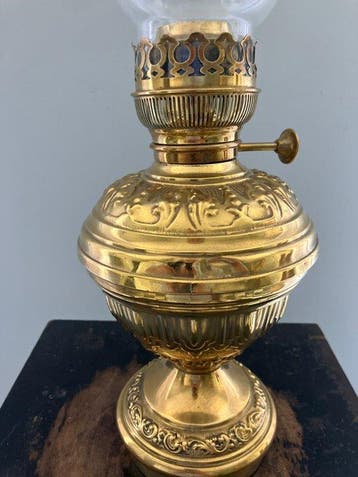 Lampe à huile - Cuivre, Verre, Antiquités & Art