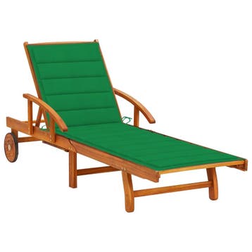 vidaXL Ligbed met kussen massief acaciahout, Tuin en Terras, Verzenden, Nieuw