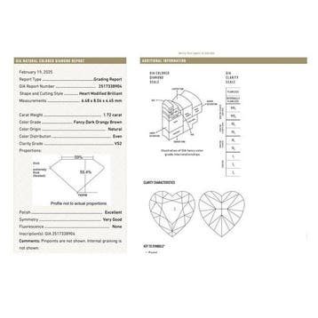 1 pcs Diamant (Natuurlijk gekleurd) - 1.72 ct - Hart - Fancy, Nieuw
