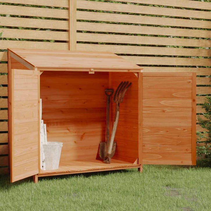 vidaXL Tuinschuur 102x52x112 cm massief vurenhout bruin, Jardin & Terrasse, Abris de jardin, Envoi