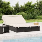 vidaXL Ligbed 2-persoons met dak 213x118x97 cm poly rattan, Verzenden, Nieuw