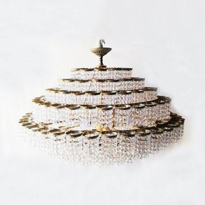 Plafondlamp - Verguld messing, Verguld brons - Extra groot -, Maison & Meubles, Maison & Meubles | Autre