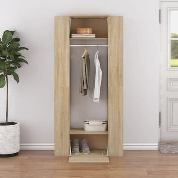 vidaXL Gangkasten 2 st bewerkt hout sonoma eikenkleurig, Verzenden, Nieuw