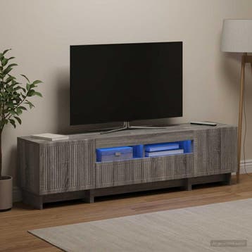 vidaXL 5-delige LED TV-kast Grijs Sonoma Bewerkt hout, Verzenden
