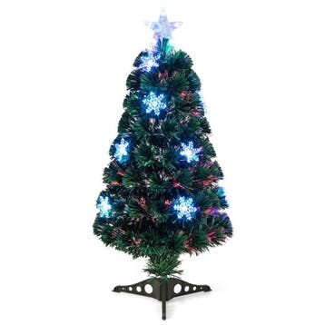 2dekans | Kunstkerstboom met glasvezel verlichting en, Ophalen of Verzenden