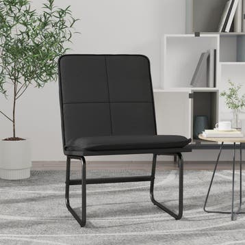 vidaXL Loungestoel 54x75x76 cm kunstleer zwart, Huis en Inrichting, Verzenden, Nieuw