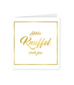 Kaart Dikke Knuffel Goud Wit 15cm, Verzenden