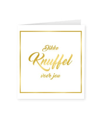 Kaart Dikke Knuffel Goud Wit 15cm, Verzenden