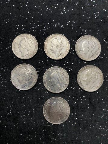 Nederland. Wilhelmina. 1 Gulden Lot 7 stuks (Zonder