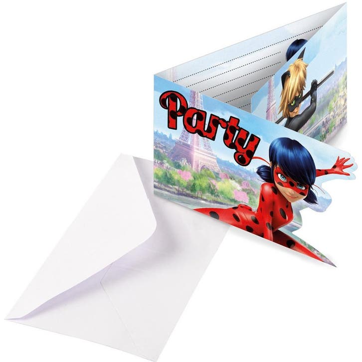 Miraculous Uitnodigingen 14cm 8st, Hobby & Loisirs créatifs, Articles de fête, Envoi
