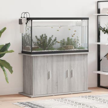 vidaXL Aquariumstandaard 101x41x58 cm bewerkt hout grijs, Verzenden, Nieuw