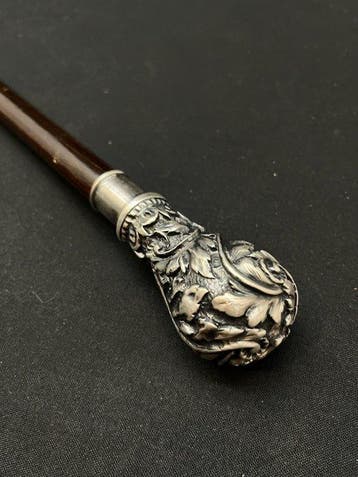 Canne de marche - Bois, Argent