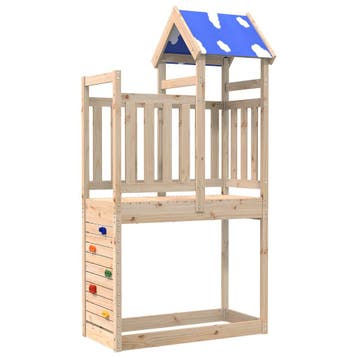 vidaXL Speeltoren Bruin 110.5 x 52.5 x 215 cm Massief, Verzenden, Nieuw