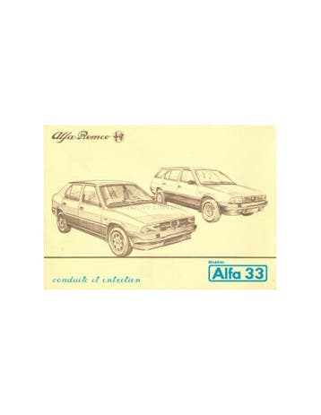 1986 ALFA ROMEO 33 INSTRUCTIEBOEKJE FRANS