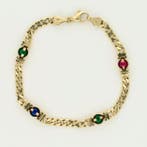 Bracelet - 14 carats Or jaune - Émeraude. Saphir. Rubis.