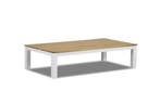 Suns Lago loungetafel matt white met teak blad 75 x 140 cm |, Tuin en Terras, Nieuw