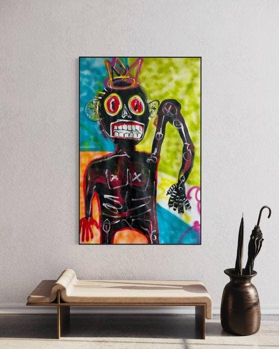 Timo Wedell - Say hello - XXL - Hommage Basquiat, Antiek en Kunst, Kunst | Schilderijen | Modern