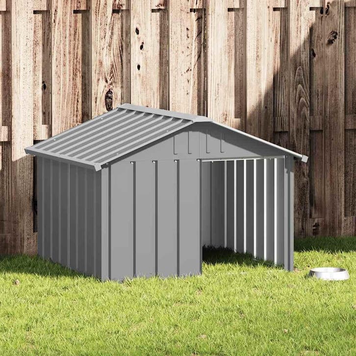 vidaXL Hondenhok 116,5x103x81,5 cm gegalvaniseerd staal, Animaux & Accessoires, Maisons pour chiens, Envoi