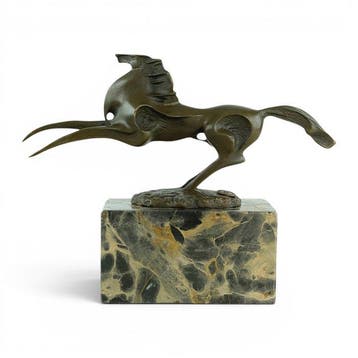 Milo (1910-1978) - sculptuur, Modern Rearing Horse - 24 cm