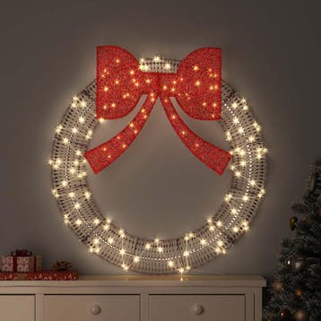 vidaXL Krans Warmwit 120 x 120 x 10 cm PET 150 LEDs, Verzenden, Nieuw