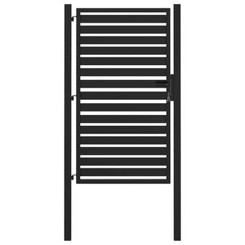 vidaXL Tuinpoort afsluitbaar 100x150 cm aluminium zwart, Verzenden, Nieuw