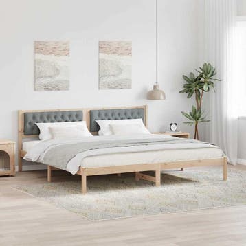 vidaXL Bedframe Lichtgrijs 200 x 200 cm Massief grenenhout, Verzenden, Nieuw