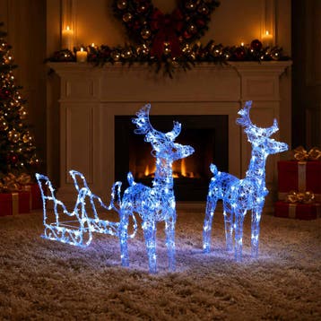 vidaXL Kerstversiering rendieren en slee 160 LEDs 130 cm, Verzenden, Nieuw