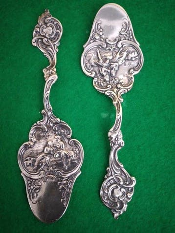 Lepel (2) - .800 zilver - Taartspatel