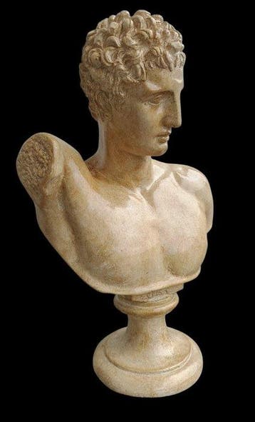 sculptuur, Busto Hermes - 32 cm - marmerpoeder