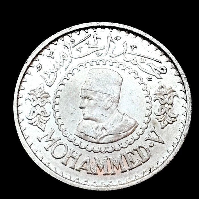 Marokko. Mohammed V. 500 Francs 1956 (AH 1376) (Zonder, Postzegels en Munten, Munten | Azië