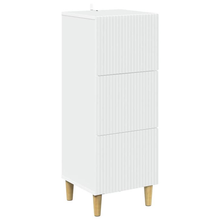 vidaXL Ladekast Wit 33 x 34,5 x 90 cm Bewerkt hout, Maison & Meubles, Armoires | Autre, Envoi