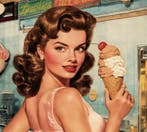 Kleury.art - 1950s Advertisments: Ice Cream Parlor” by