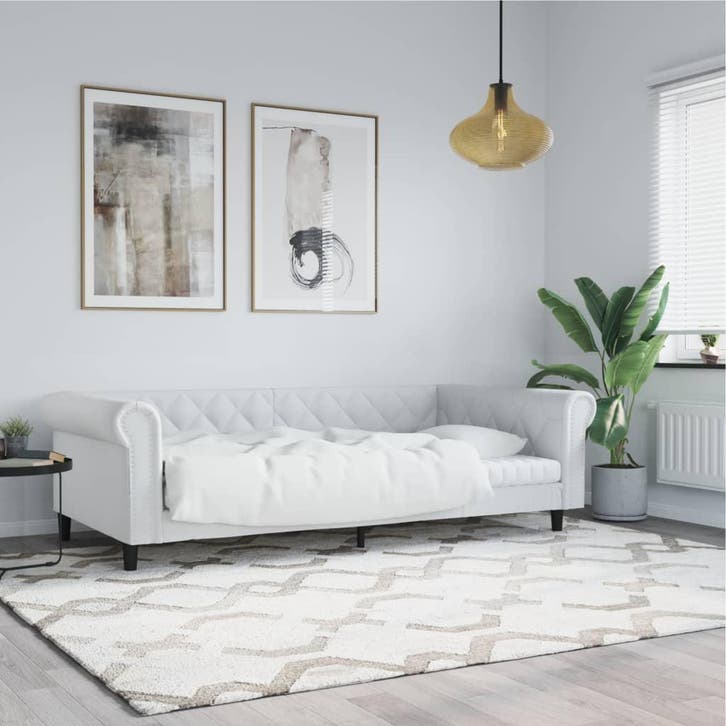 vidaXL Slaapbank 100x200 cm kunstleer wit, Huis en Inrichting, Slaapkamer | Bedden, Nieuw, Verzenden