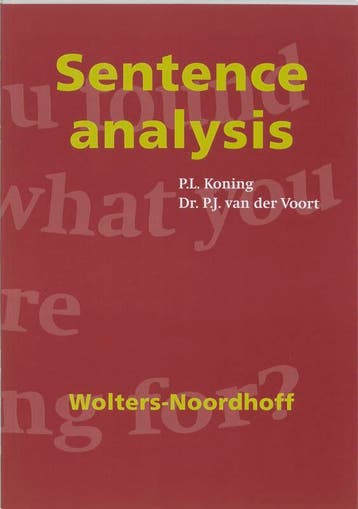 Sentence analysis 9789001482114 P.L. Koning, Verzenden, P.L. Koning