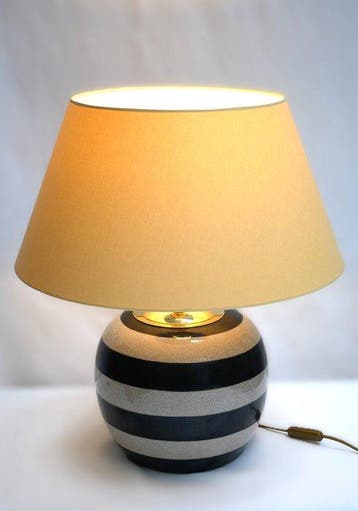 Lampe - Porcelaine, Laiton, peint à la main - Fabriqué en, Antiquités & Art