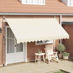 vidaXL Luifel handmatig uittrekbaar 400 cm crème, Tuin en Terras, Zonneschermen, Verzenden, Nieuw