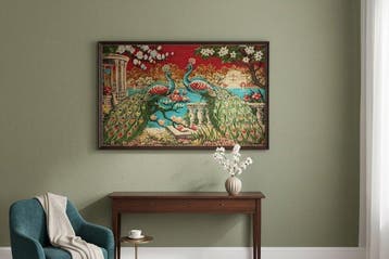Modernista - Wandtapijt - 100 cm - 163 cm - Pauwen