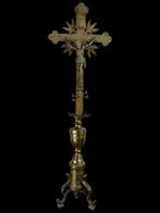 Crucifix - Messing - 19e eeuw - 57 cm - gusto Neogotico