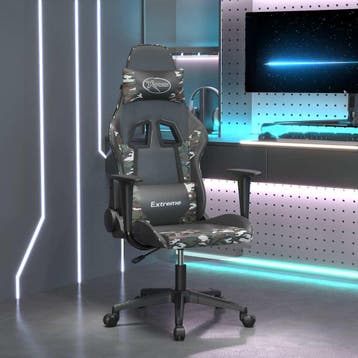 vidaXL Massage gamestoel met voetensteun kunstleer zwart en, Verzenden, Nieuw