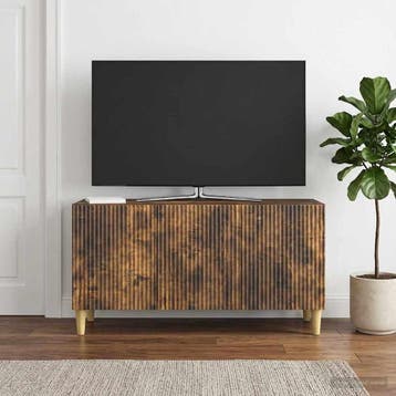 vidaXL TV Kast 99 x 34,5 x 50 cm Gerookt eiken Bewerkt hout, Verzenden