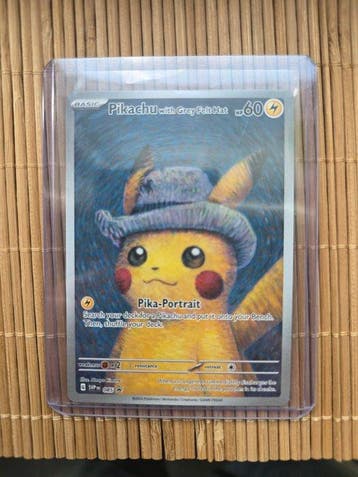 1 Card - Pikachu with Grey Felt Hat, Nieuw
