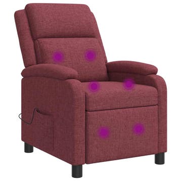 vidaXL Massage Relaxstoel Wijnrood Stof, Verzenden
